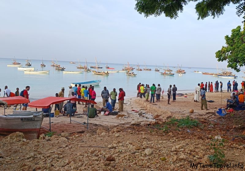 Рыбный рынок на пляже Занзибара